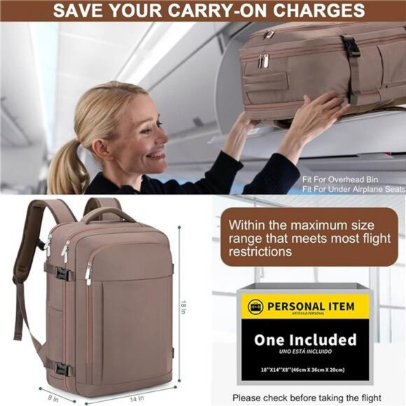 RDTGO Travel Backpack For Women, 40L Carry-On Backpack, Airline Approved main image 6